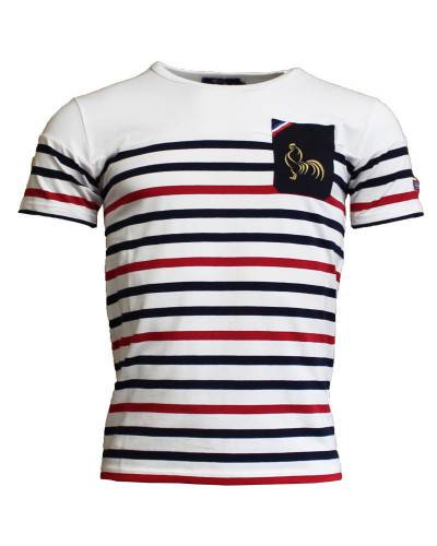 T-shirt Marinière Tricolore - blanc