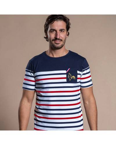 T-shirt Marinière Tricolore - marine