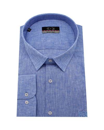 Chemise en lin bleu