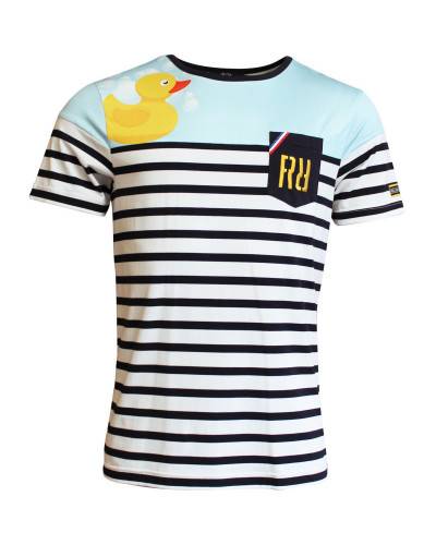 T-shirt Marinière Plastic Duck ciel