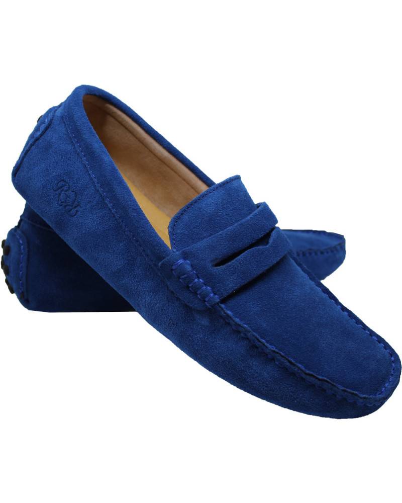 Mocassins en nubuck - bleu roi