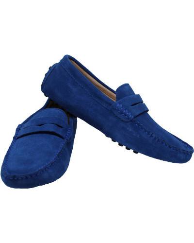 Mocassins en nubuck - bleu roi