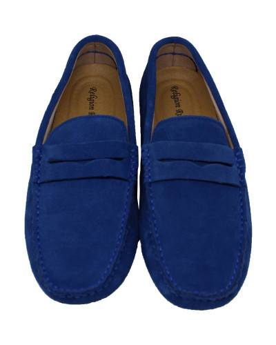 Mocassins en nubuck - bleu roi