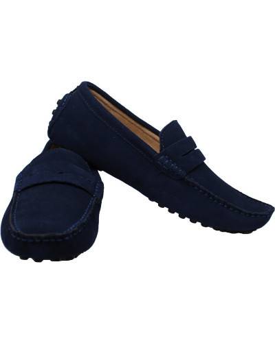 Mocassins en nubuck - marine