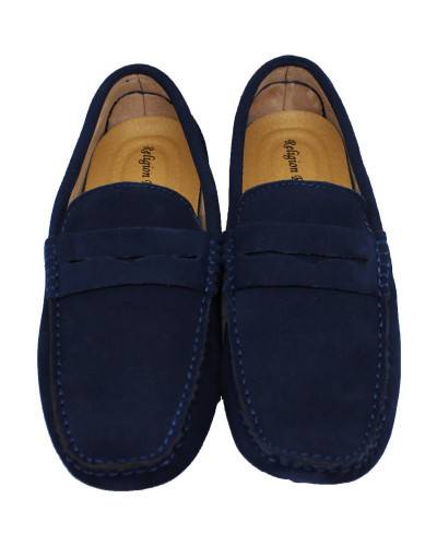 Mocassins en nubuck - marine