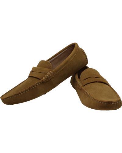 Mocassins en nubuck - camel