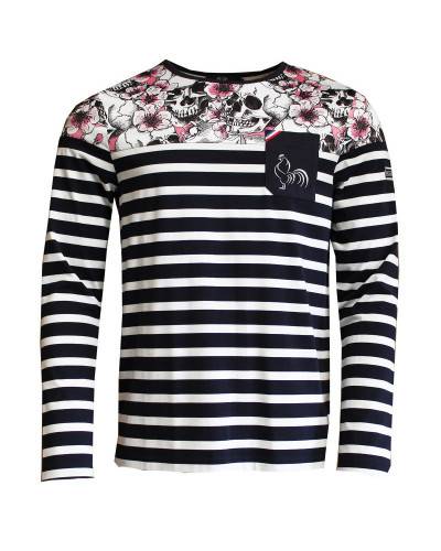 T-shirt marinière Skull Flower - ML