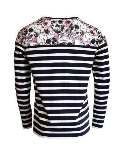 T-shirt marinière Skull Flower - ML