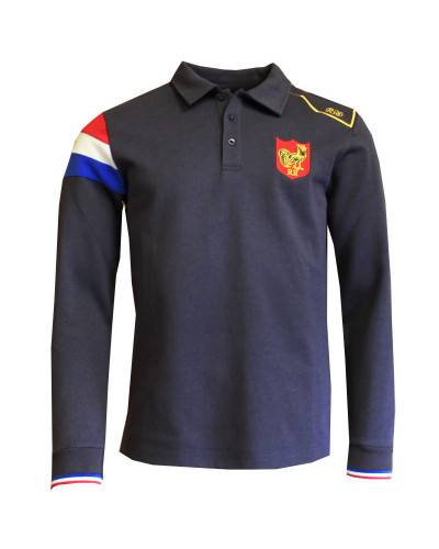 Polo Epaule Tricolore marine - ML - Enfant