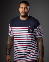 T-shirt Marinière Tricolore - marine