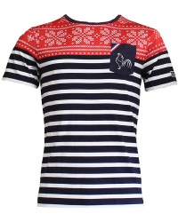 T-shirt de rugby Christmas Marinière - Enfant