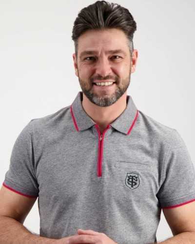 Polo Homme Zip gris - Stade Toulousain