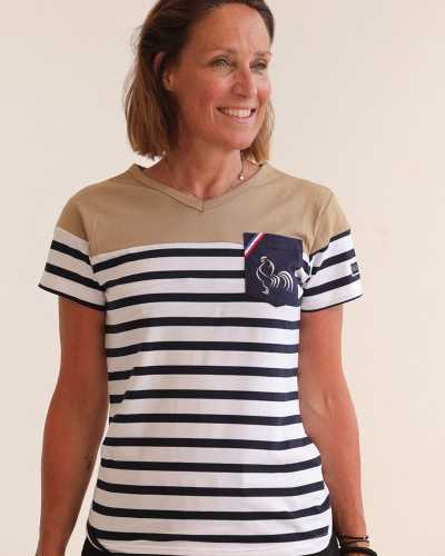 T-shirt Marinière Femme Beach Rugby