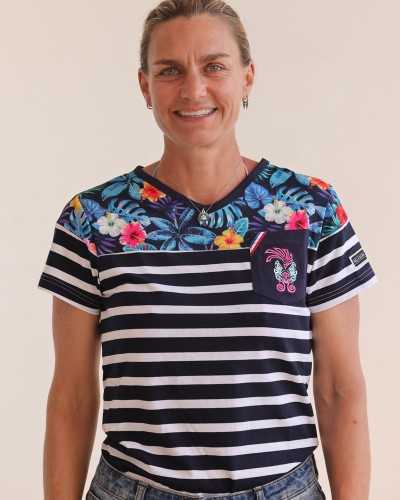 T Shirt Marinière Femme Rugby des Îles