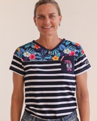 T Shirt Marinière Femme Rugby des Îles