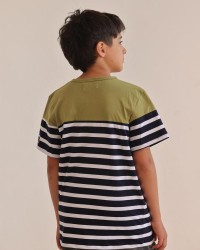 T-shirt rugby Marinière - La Chinée - Enfant