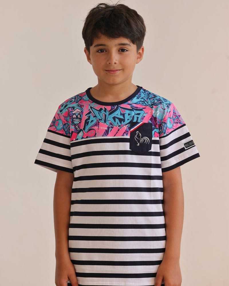 T shirt Rugby Enfant Pink Art