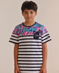 T shirt Rugby Enfant Pink Art