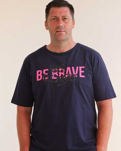 T-shirt rugby Be Brave - navy