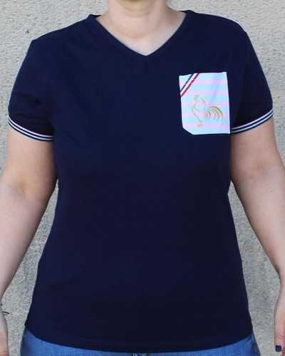 T Shirt Rugby Féminin Poche Pastel