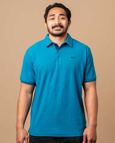Polo de rugby 'Ballon' bleu tendance