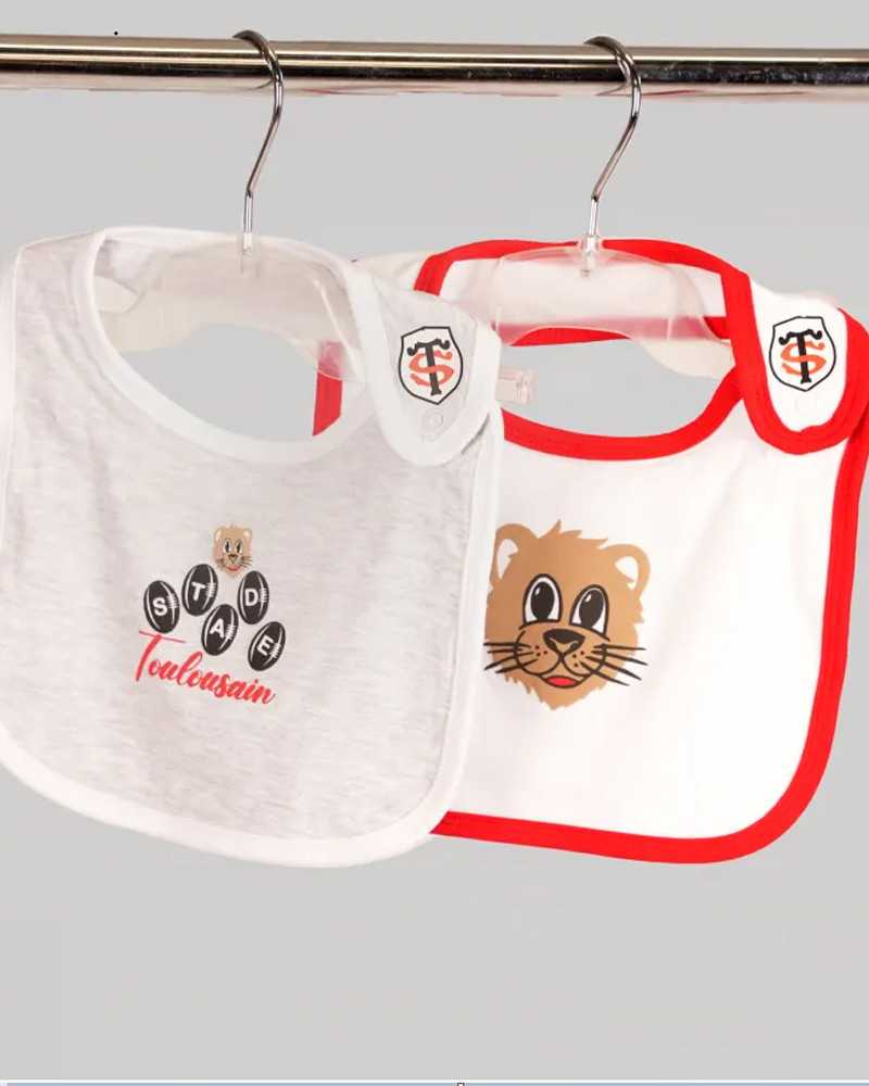 Lot de 2 Bavoirs Bébé Ballons - Stade Toulousain
