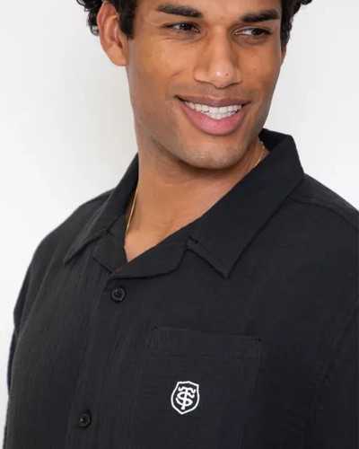Chemisette Clavis - gaze de coton noir - Stade Toulousain